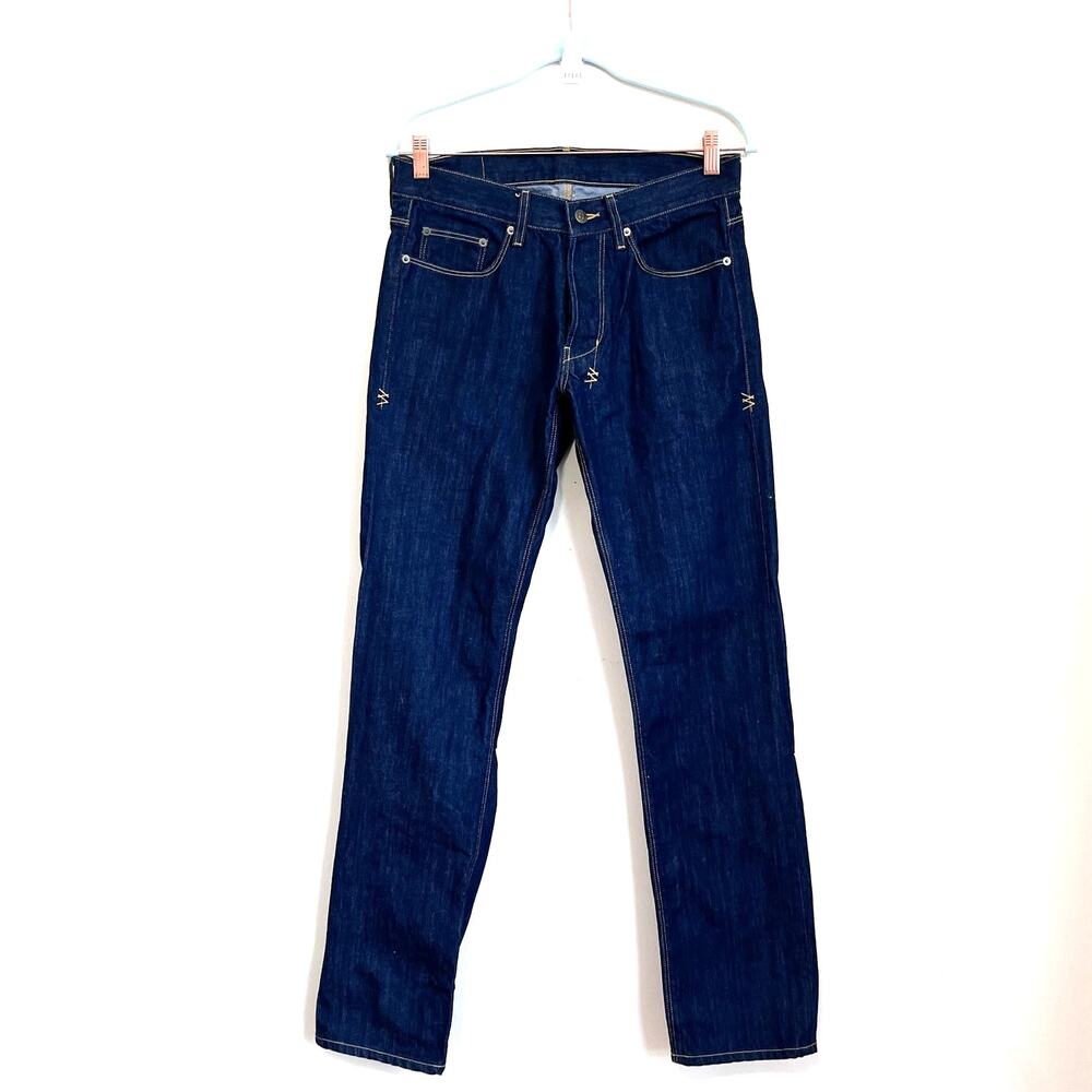 Ksubi Dee Dee Mens Jeans Size 31 Raw‎ Rinse Indigo Denim Button Fly Embroidery